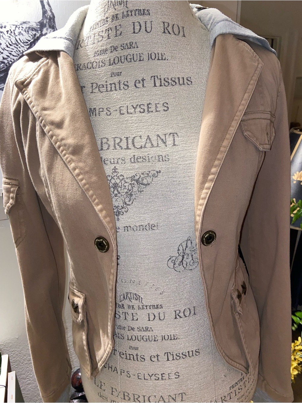Bobiler military Women’s Casual Hooded Utility Jacket - Tan